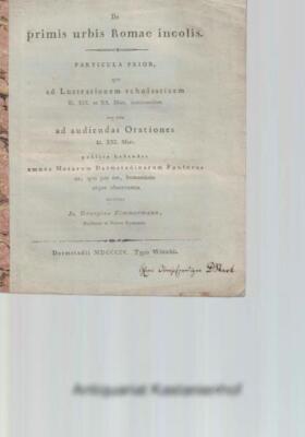 De primis urbis Romae incolis,Particula prior qua ad Lustrationem scholasticam D