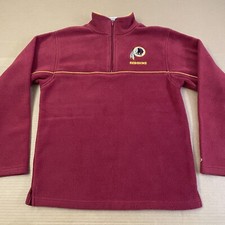 VINTAGE Washington Redskins Fleece 1/4 Zip Youth Large 14 Red Sweatshirt Boys