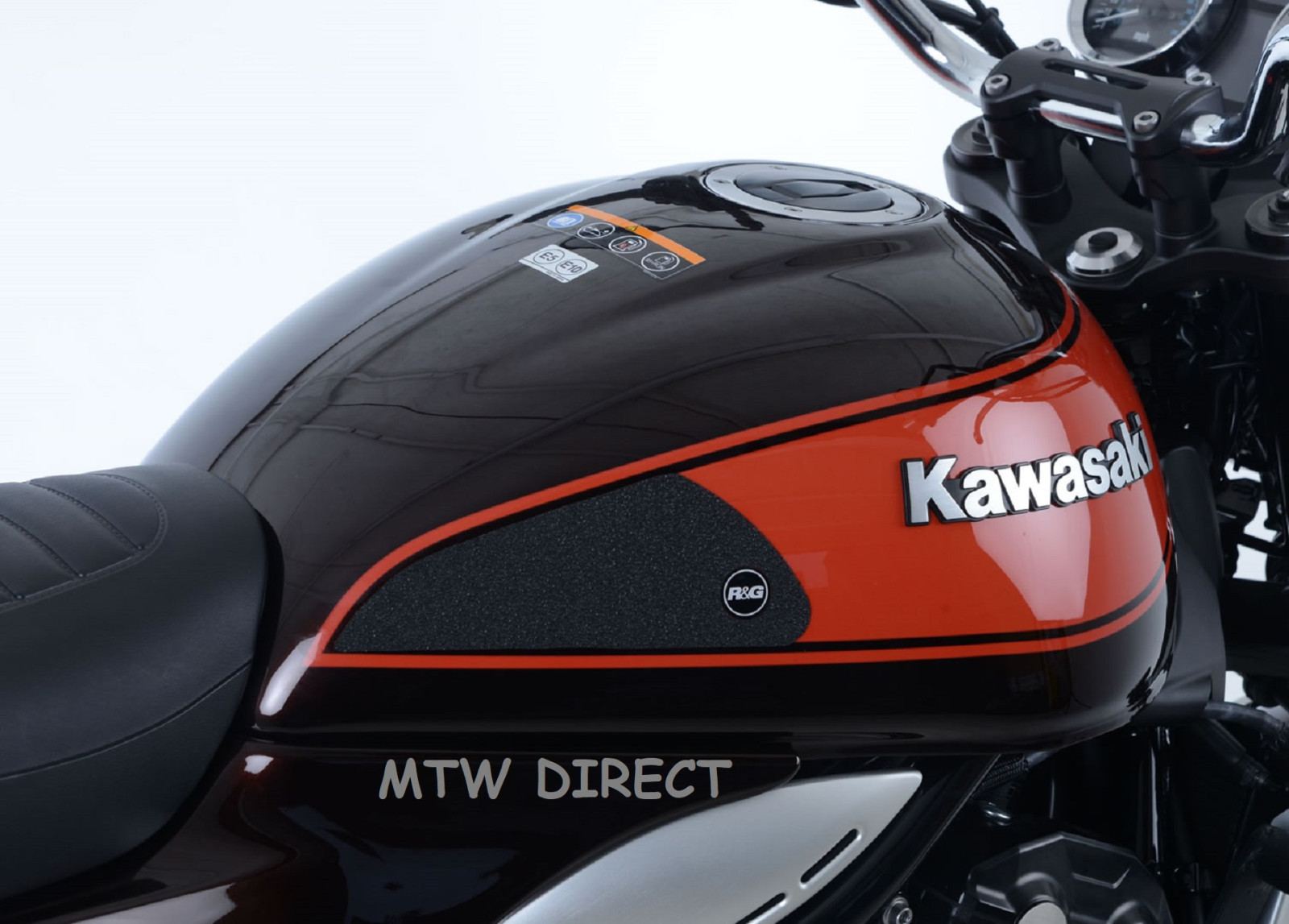 R&G RACING BLACK TANK TRACTION GRIP PADS for Kawasaki Z900RS 2018 2019