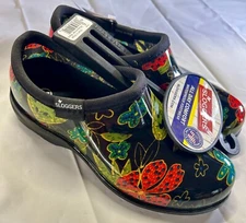 Women's Sloggers Waterproof Slip on Clogs Garden Shoes Size 6 Midsummer Black