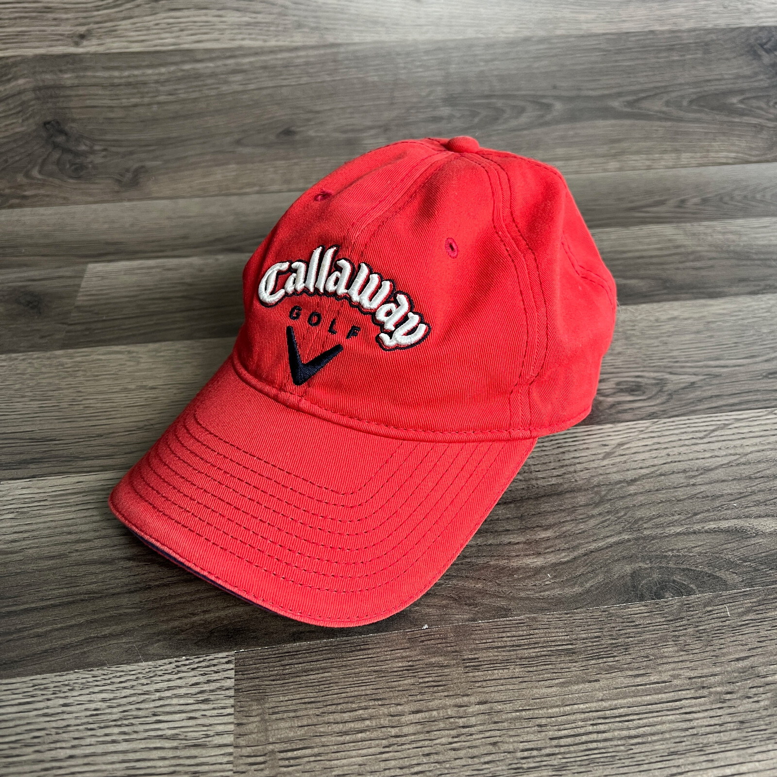 Callaway Golf Hat Adjustable Red Cotton Strap Back with Logo