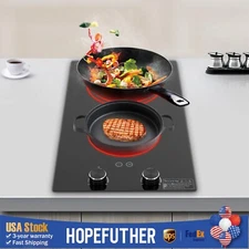 Electric Hob Cook Top Stove 110V Cooktop 2 Burners Ceramic Cooktop