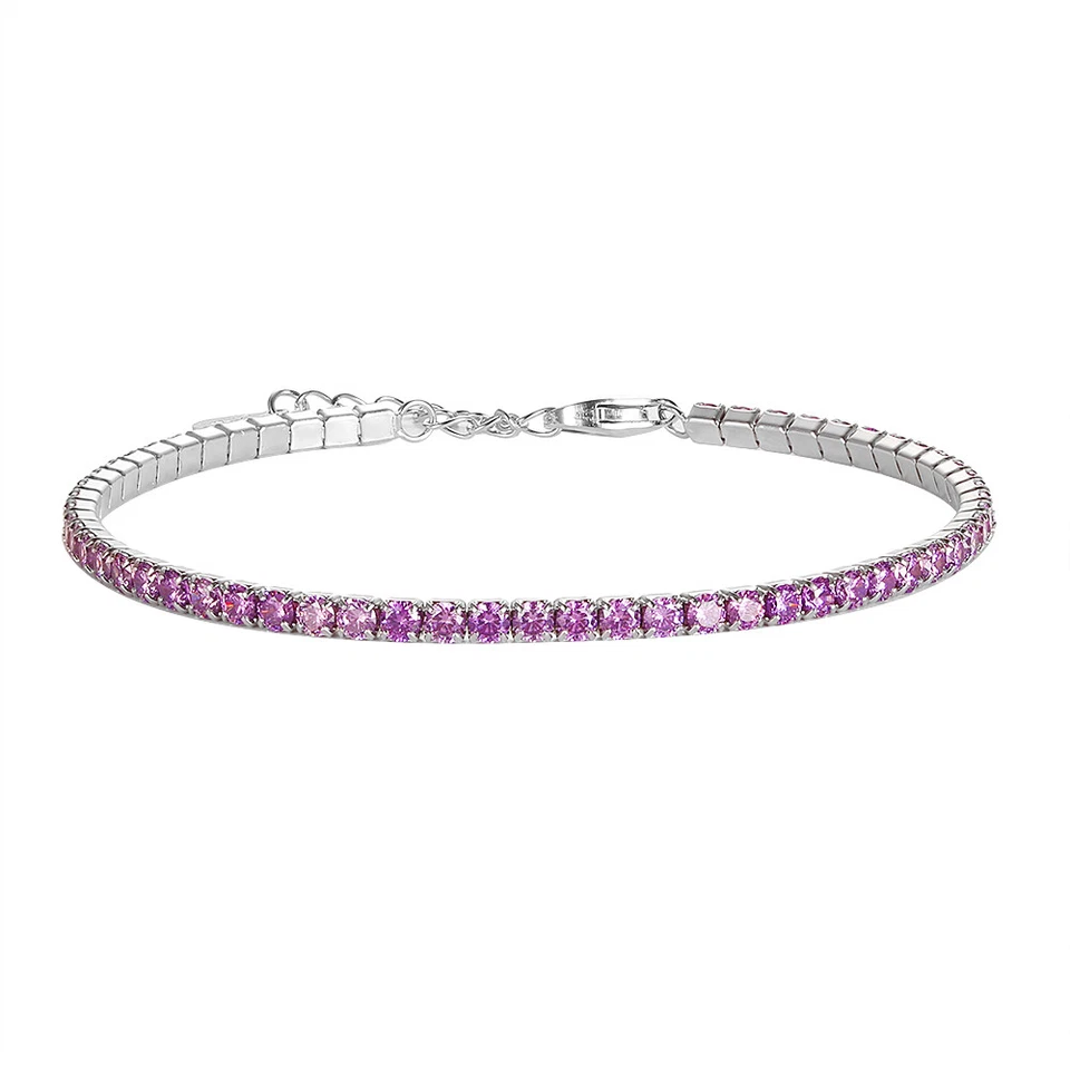 Bracciale Tennis Ametista in Argento 925 rodiato - Rainbow Collection Les Folies - Immagine 2 di 4