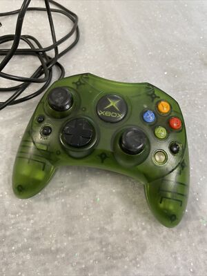 OEM Original Microsoft Xbox Type S Controller - Green HALO Breakaway Cable Cord