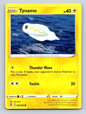 Tynamo HP 40 Thunder Wave Tackle Attack Yellow Pokémon Card
