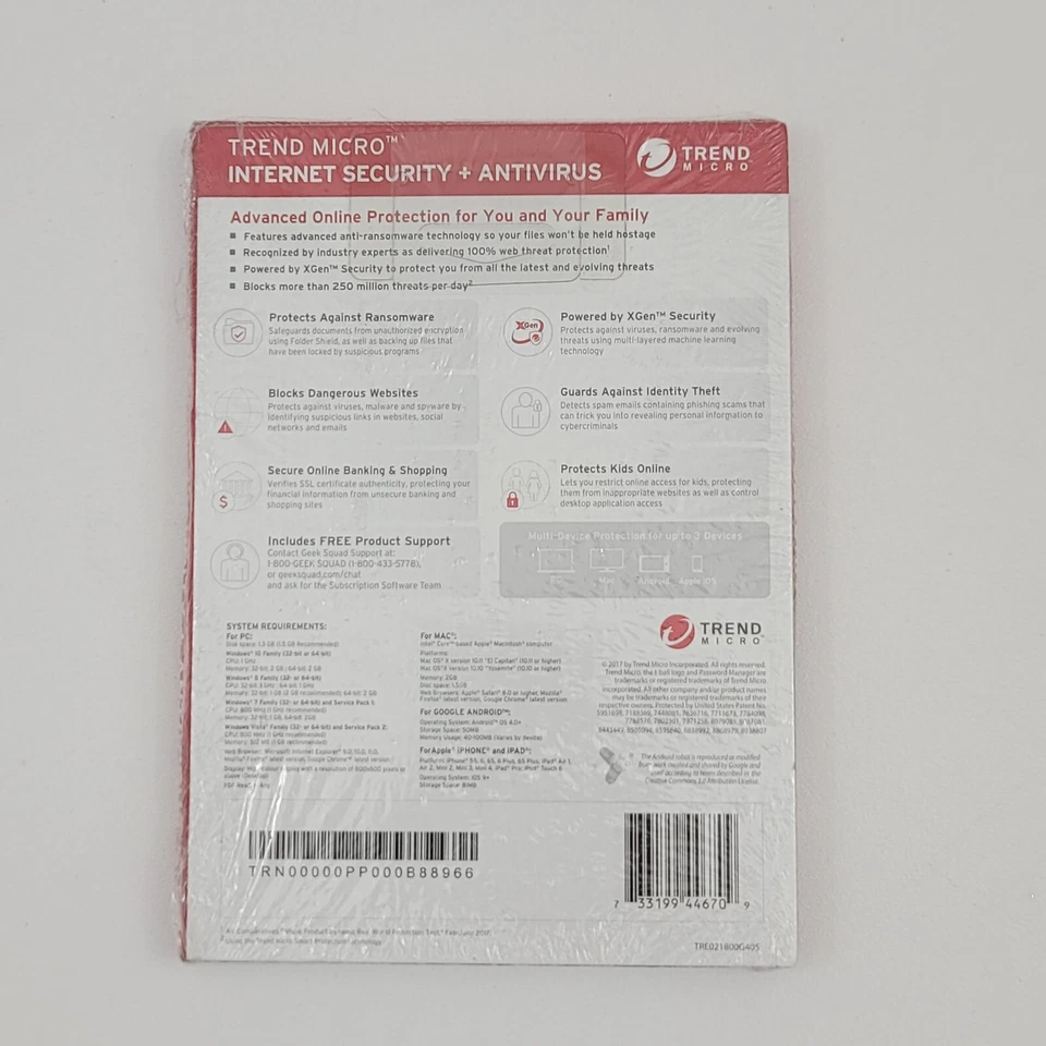 Trend Micro Internet Security + Antivirus 3 Devices Brand New! - Image 2 of 4