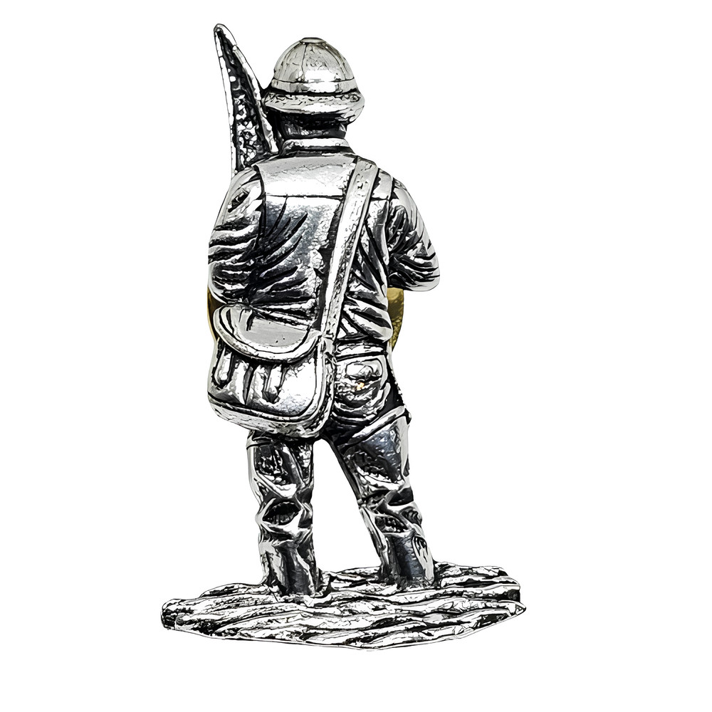 Fly Fisherman Pin Badge Pewter Fishing Sport Brooch Tie Lapel Pin By A R Brown