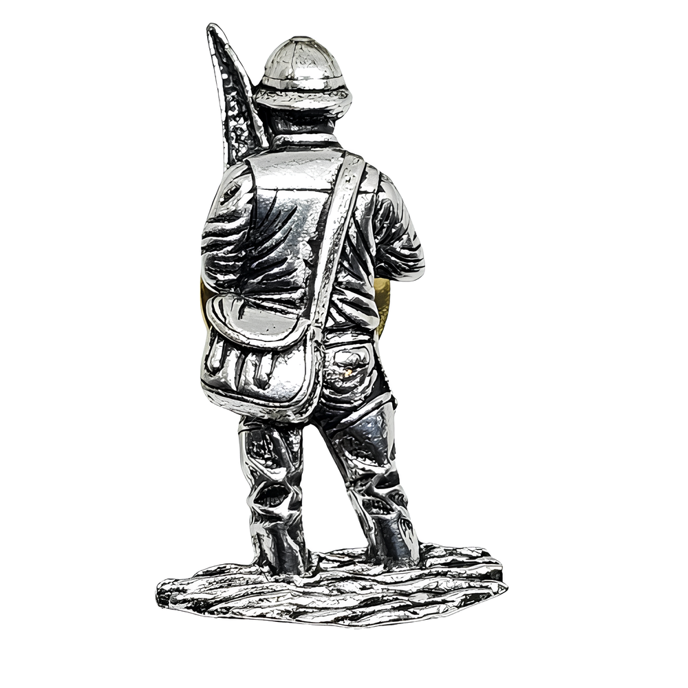 Fly Fisherman Pin Badge Pewter Fishing Sport Brooch Tie Lapel Pin By A R Brown