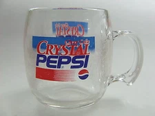 Crystal Pepsi Clear Cola Advertising Plastic Coffee Mug Cup RARE Vintage 1992-93