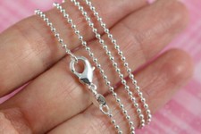 Sterling 925 stamped Silver Plated BALL CHAIN Necklace Clasp Dainty Elegant