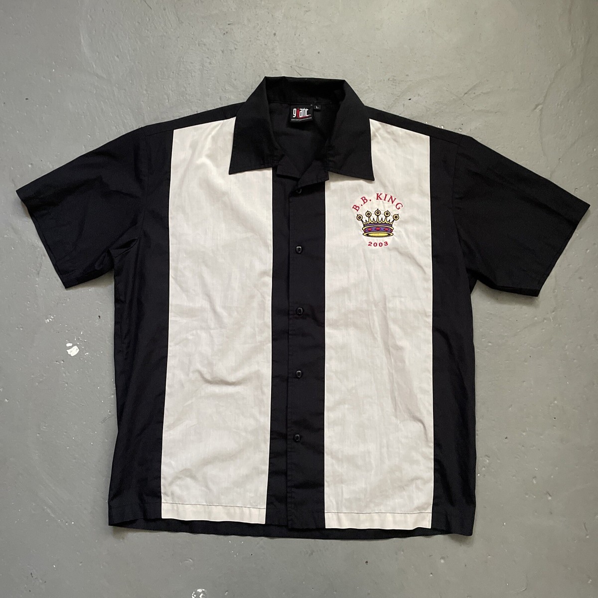 Vintage BB King 2003 Promo Bowling Button Shirt Blues Rock Band