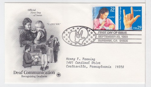 TurtlesTradingPost- Deaf Communication- 1993 #2783-4 FDC Artcraft Variety Cachet
