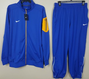 blue nike warm suit royal gold dri xlt pants jacket xl fit