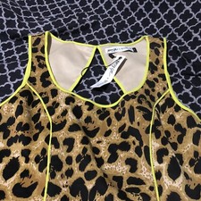 Nasty Gal X MINKPINK Women Lime Green Casual Dress Sz Small Leopard Cheetah
