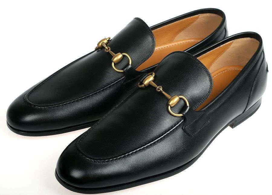 CHAUSSURES MOCASSINS HOMME NEUVES GUCCI CUIR NOIR HORSEBIT 
