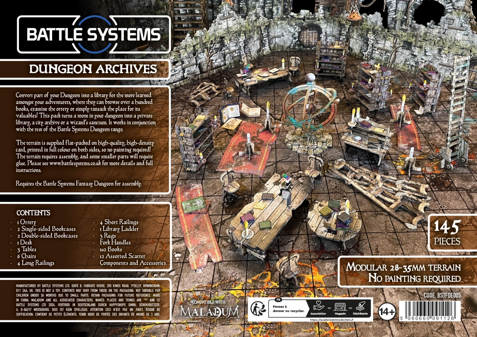 Dungeon Archives (28-35mm, Modular, 145 pieces) Battle Systems Dungeon Terrain