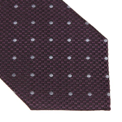 Tom Ford NWT Neck Tie in Purple and Black with Gray Polka Dots 100% Silk - Picture 2 of 8