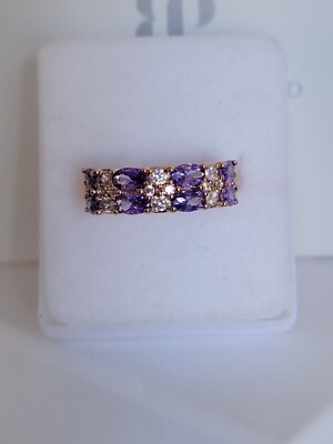 Bomb Party OG Size 5 ''She's Pure Magic'' Violet CZ, Rose Gold Plating, RBP 7767