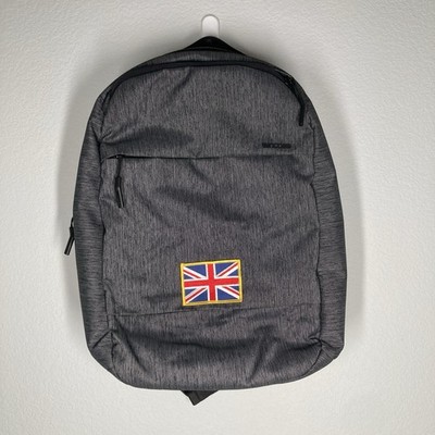 Incase City Compact Backpack - UK Union Jack British Flag Patch - Heather Black