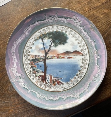 Vintage Winterling Marktleuthen Bavaria Dinner Plate Harbor Scene Lustre