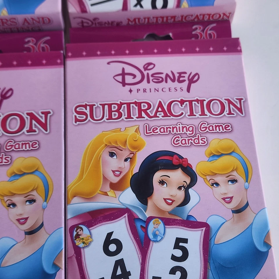 Lote de 4 tarjetas matemáticas Disney Princess 2005 nuevas en paquete Foto 3 de 4