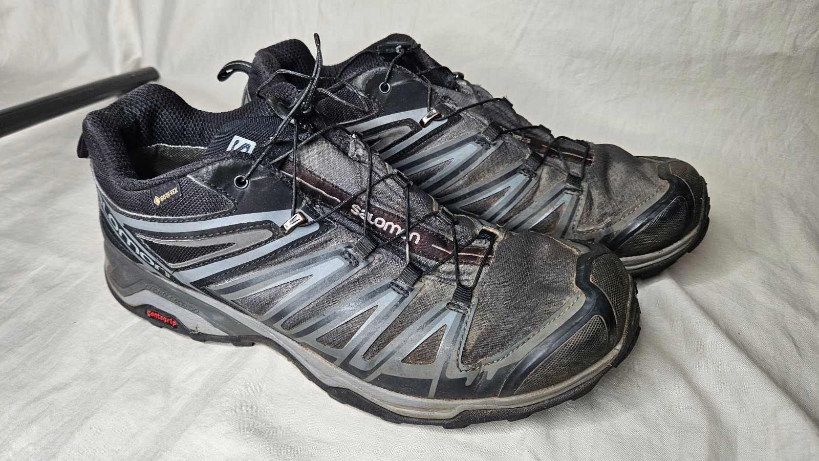 Salomon X Ultra 3 GTX Hiking Shoes Mens 11.5 Gray Sneakers Gore Tex Waterproof image 2