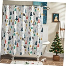 Christmas Tree Shower Curtain Colorful Christmas Tree Xmas Holiday