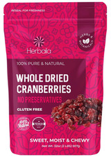 Dried Cranberries Unsweetened, 2 Lbs. Bulk Cranberries Dried Fruit, Unsweetened