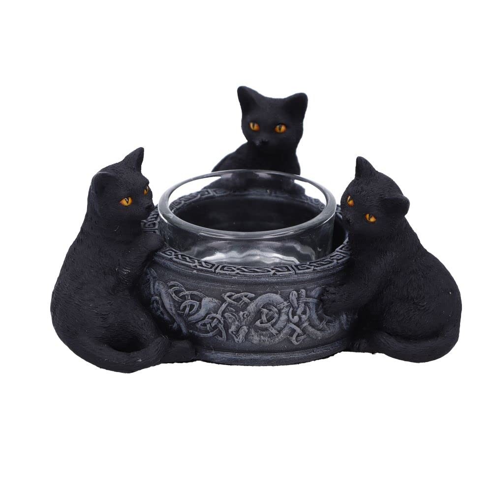 Familiar Trio Cat Tea Light Holder 10Cm NUOVO