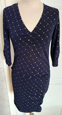 ROBE FLUIDE IMPRIMEE MOTIFS OR CACHE CACHE TAILLE XS COM9 - Photo 1/4