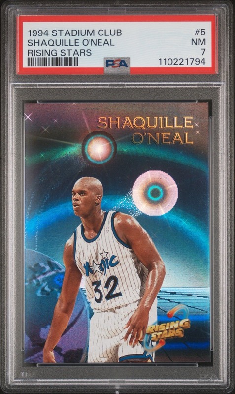 1994 Shaquille O’Neal Stadium Club Rising Stars #5 PSA NM 7