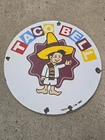 VINTAGE 1962 TACO BELL PORCELAIN SIGN. 12"