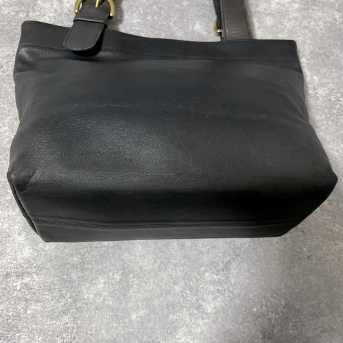 OLD COACH Tote Bag Leather Black Y2K 00s - Gem