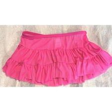 Xhilaration Girls Hot Pink Mesh Tiered Ruffle Swim Skirt Cover Up Size S 6-6X