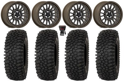 Valor V14 15'' Wheels Root Beer 35'' Roctane STX Tires Can-Am Defender