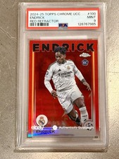 Endrick Red Refractor /5 ROOKIE 2024-25 Topps Chrome UEFA PSA 9 🔥RC *TRUE RED*
