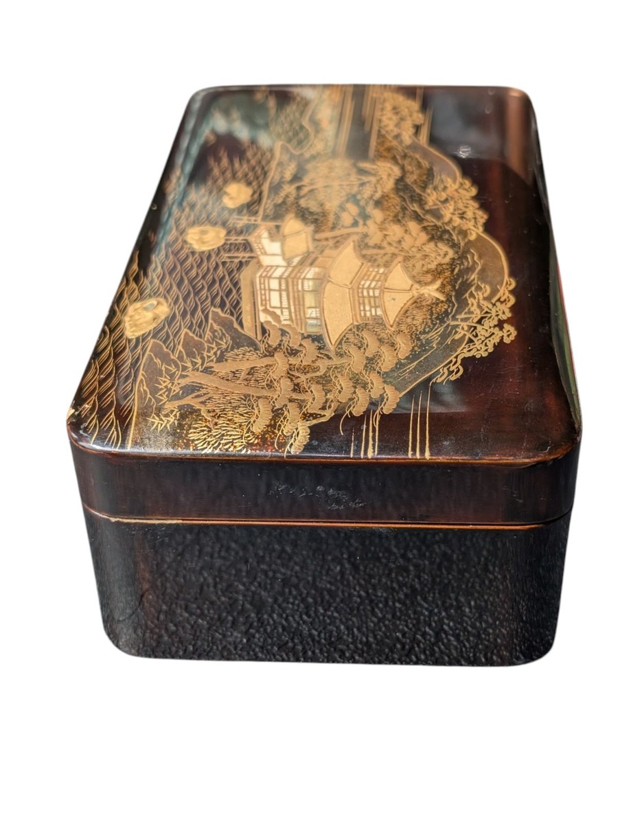 村八分BOX Limited Edition Wakaizumi lacquerware 3stage boxes 6.5 black H-150-57A