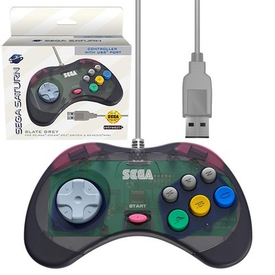 Retro-Bit Official Sega Saturn USB Controller Pad (Model 2) for Sega Genesis Min