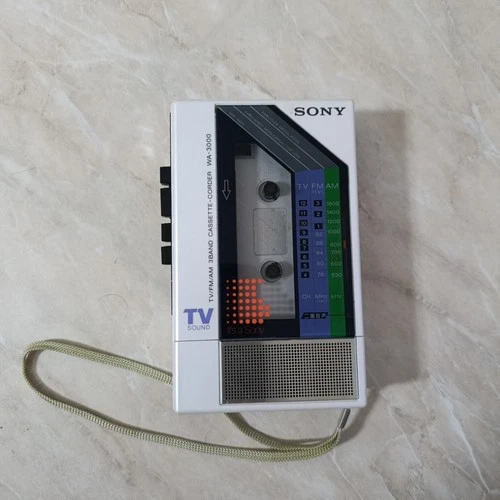 Vintage Retro Sony WA-3000 Walkman White  POWER ON, Motor Spinning, Junk