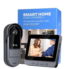 Doorbell Camera Wireless No Subscription Video Door Bell with Wired Screen Tw...