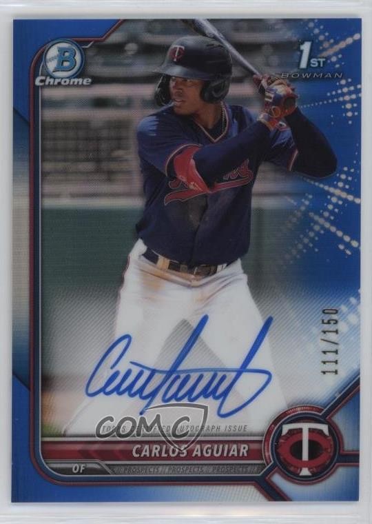 2022 Bowman Chrome Prospect Auto Blue Refractor /150 Carlos Aguiar #CPA-CA Auto