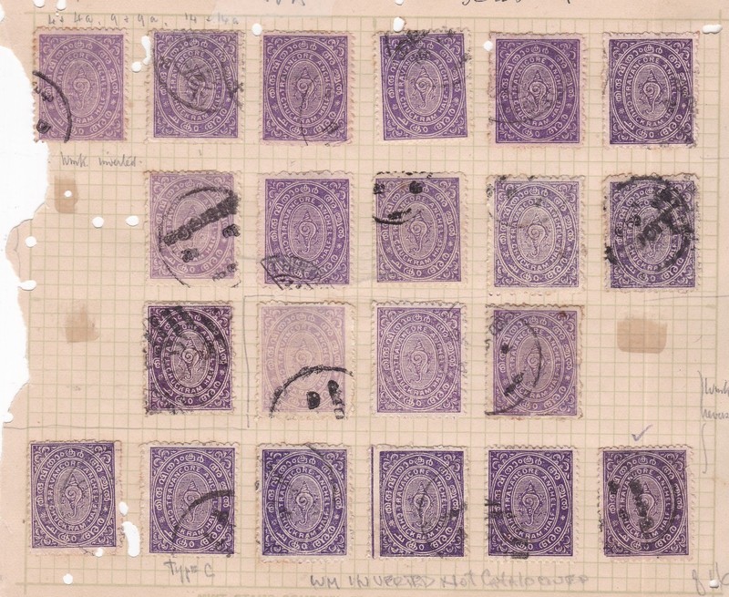 TRAVENCORE ( INDIA) ^^^^ x21 used CLA SSICS ( few invert  WMK)