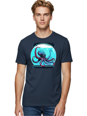 Octopus-In-Jar-1 Mens Graphic Tee, 100% Cotton, Casual Summer Wear