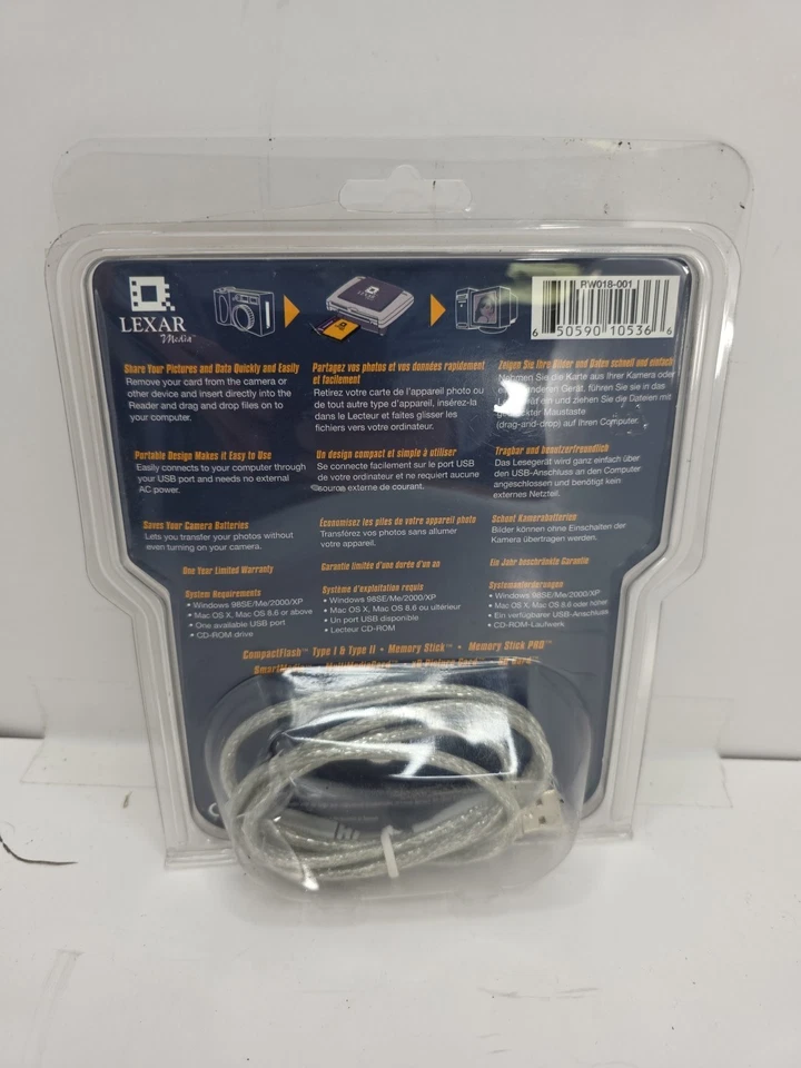 Lexar Media Multi-Card Reader USB 2.0 New Sealed CompactFlash SD xD MMC - Image 2 of 2