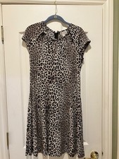 Michael Kors Animal Print Sleeveless Round Neck, Back Zipper Dress Size Med