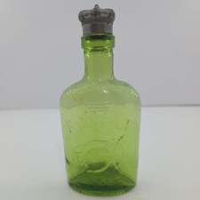 Vintage Royall Lyme Green Glass Perfume Bottle with Crown Lid
