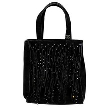 Chanel Fringe Suede Handbag Women Black One Size