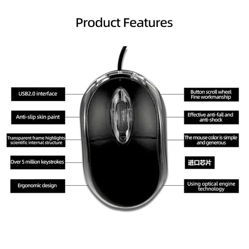 LED 1000DPI For Computer USB Optical Mouse Gaming Mouse Game Mice Wired Mouse - Picture 12 of 12