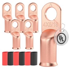 AIRIC UL Listed 4 AWG - 5/16 Battery Cable Lugs, Heat Shrink Ring Terminals E...