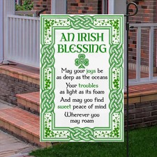 Irish Blessing Flag St. Patrick's Day Shamrock, St. Patrick's Day Flag